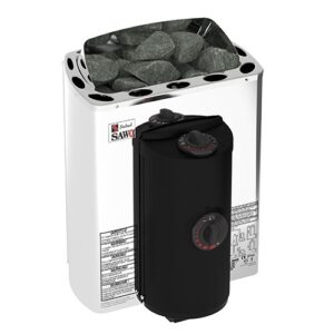 Sawo saunakachel 2.3kW hoekmodel met opbouwbediening van Liberty Wellness